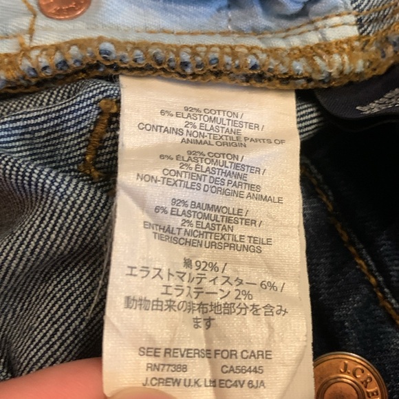 J.Crew Trade Mark Billie Demi Boot Crop Women's Cotton Blend Blue Jeans, Size 29 - Picture 6 of 8